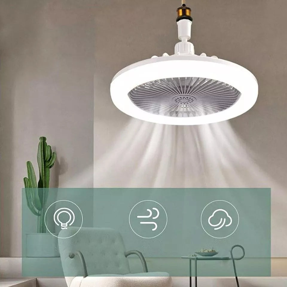 Lámpara Led Con Ventilador 2 en 1 | Control remoto incluido