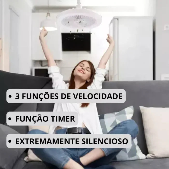 Lámpara Led Con Ventilador 2 en 1 | Control remoto incluido